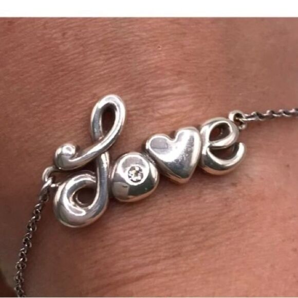 BRIGHTON silver embellished Love Letters Bracelet - Picture 6 of 7